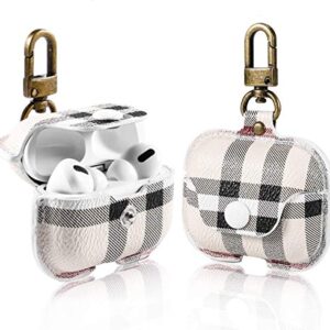 AirPods Pro Case Cute with Keychain Leather Protective Shockproof AirPods 3 Case Cover for Apple AirPods Pro Charging Case - Girl and Women Gift (B)