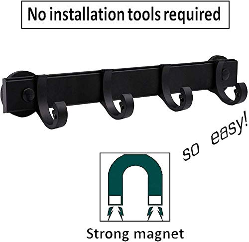 Magnetic Hook Rack Kitchen Tool Hanger Organizer -Adjustable Hook Rail - Strong magnets - for Refrigerator,Metal Cabinet,Stove,BBQ,dishwasher,Grills - No installation tools required（No cleaning brush）