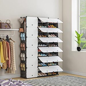 aeitc 72 pairs shoe rack organizer shoe organizer expandable shoe storage cabinet narrow standing stackable space saver shoe rack for entryway, hallway and closet