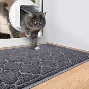 LuxStep Door Mat Large 24x36 Inch Indoor Outdoor Doormat, Non-Slip Low-Profile Design Floor Mat, Durable Trap Dirt and Dust Front Door Welcome Mat for Entryway,Patio,Garage,High Traffic Areas, Grey