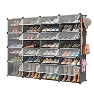 aeitc 64 pairs shoe rack organizer shoe organizer expandable shoe storage cabinet narrow standing stackable space saver shoe rack for entryway, hallway and closet，64"x12"x48"