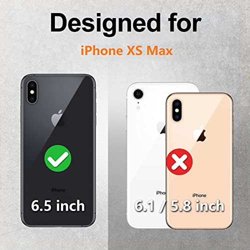 SPIDERCASE Designed for iPhone Xs Max Waterproof Case, Built-in Screen Protector Full-Body Clear Call Quality Heavy Duty Shockproof Cover Case for iPhone Xs Max 6.5’’ (Black/Clear)