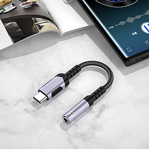 USB C to 3.5mm Audio Adapter,Type C to 3.5mm Headphone Adapter for Galaxy S21 S22 S23 Ultra USB-C to Aux Dongle Cable Cord DAC Earphones for Samsung S20 FE A54 A53 A34 iPad 10 Pro Google Pixel 7 6 6A