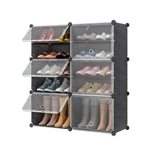 aeitc 24 pairs shoe rack organizer shoe organizer expandable shoe storage cabinet narrow standing stackable space saver shoe rack for entryway, hallway and closet