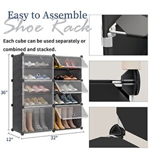 Aeitc 24 Pairs Shoe Rack Organizer Shoe Organizer Expandable Shoe Storage Cabinet Narrow Standing Stackable Space Saver Shoe Rack for Entryway, Hallway and Closet