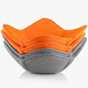 shila bowl snuggies, colorful set of microwave safe hot bowl holder to keep your hands cool and your meal warm, polyester & sponge heat resistant bowl cozies for soup, rice and pasta bowls