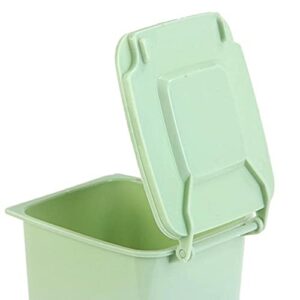 4Pcs Mini Trash Can Desktop Garbage Storage Bin Pen Holder Organizer Small Recycle Can Wastebasket with Lid Wheels for Home Office(Green Blue Pink Black)