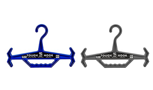 Tough Hook Original Hangers Set of 2 Blue and Grey |USA Made | Multi Pack