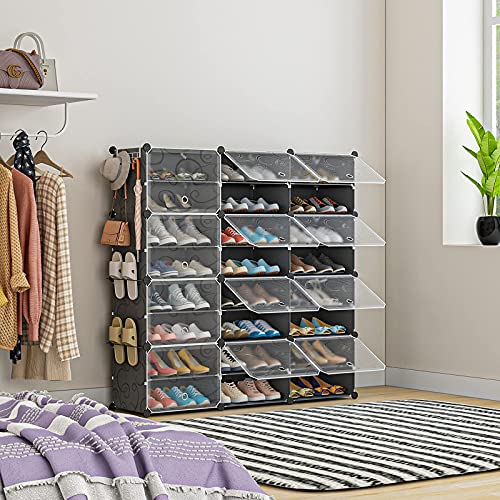 Aeitc 48-Pairs Shoe Rack Organizer Shoe Organizer Expandable Shoe Storage Cabinet Narrow Standing Stackable Space Saver Shoe Rack for Entryway, Hallway and Closet,48"x12"x48"