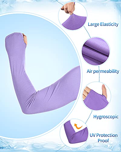 12 Pieces Women Cooling Shawl Arm Sleeve with Finger Hole Anti-UV Golf Cooling Shawl Arm Sleeve Sun Protection Breathable and Comfortable for Golfing, Driving, Riding, Fishing, 12 Colors