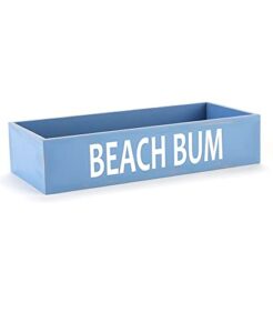 beach bum wooden toilet tank topper tray - nautical bathroom accent