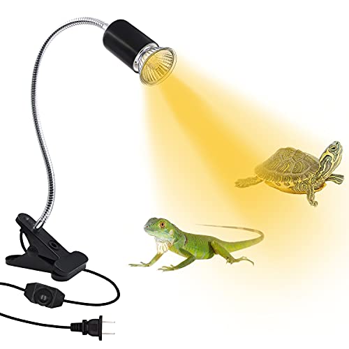 Reptile Heat Lamp,Aquarium Tank Heat Light,E26/E27 Turtle Basking Spot Lamp with Dimmable Switch,86.6in Habitat Basking Heat Lamp,Heating Lighting for Tortoise/Lizard/Amphibian/Snake/Aquarium(No Bulb)