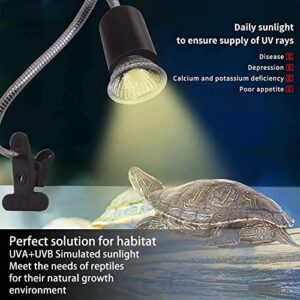 Reptile Heat Lamp,Aquarium Tank Heat Light,E26/E27 Turtle Basking Spot Lamp with Dimmable Switch,86.6in Habitat Basking Heat Lamp,Heating Lighting for Tortoise/Lizard/Amphibian/Snake/Aquarium(No Bulb)