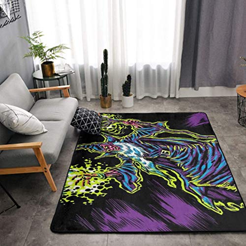 SWEET TANG Area Blacklight by Evil Witch Rug Soft Anti-Skid Floor Carpet Bedroom Rug Flannel Carpet Non-Slip Home Decor Durable Bedside Rug Premium Play Mat