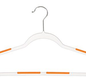 Ultra Slim Plastic Clothes Hangers with Rubberized Non-Slip Grip Accents – 12 Pack