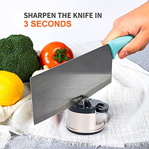 Knife Sharpeners, Mini Knife Sharpeners with Suction Base, Pocket Knife Sharpeners Suitable for Most Blade Types, knife sharpeners for kitchen knives, Gold