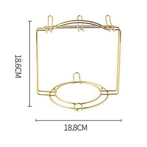 Jusalpha Gold Colored Teacup-Coffee Mug Holder Rack, Organizer for Kitchen, Teacup Display Stand for Counter (Gold, Capacity:6)