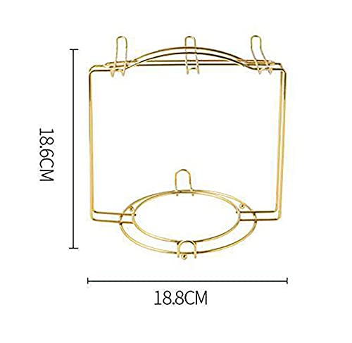 Jusalpha Gold Colored Teacup-Coffee Mug Holder Rack, Organizer for Kitchen, Teacup Display Stand for Counter (Gold, Capacity:6)