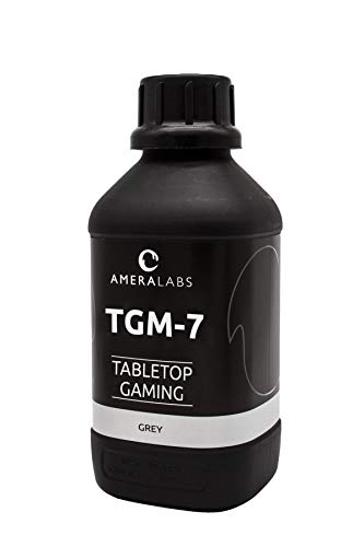 AmeraLabs TGM-7 3D Printing Resin for Tabletop Miniatures – Tough, High Resolution, Low Odor, Fast Curing on LCD MSLA UV 3D Printers, 1L (Grey)