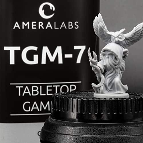 AmeraLabs TGM-7 3D Printing Resin for Tabletop Miniatures – Tough, High Resolution, Low Odor, Fast Curing on LCD MSLA UV 3D Printers, 1L (Grey)