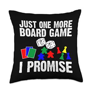 best board games gift rpg tabletop play game night cool board games art for men women meeple card chess gamer throw pillow, 18x18, multicolor