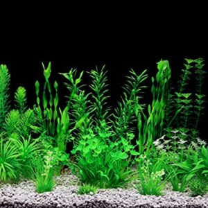 MyLifeUNIT Aquarium Plants, 20 Pack Artificial Fish Tank Plants for Aquarium Decorations (Green)