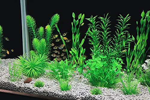 MyLifeUNIT Aquarium Plants, 20 Pack Artificial Fish Tank Plants for Aquarium Decorations (Green)