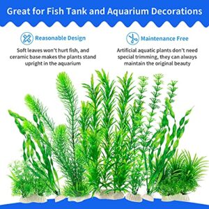 MyLifeUNIT Aquarium Plants, 20 Pack Artificial Fish Tank Plants for Aquarium Decorations (Green)