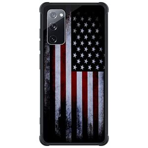 tnarru compatible with samsung galaxy s20 fe case american flag pattern hard pc back and soft tpu sides scratchproof shockproof protective case for samsung galaxy s20 fe 5g -black