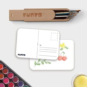 Funto Blank Watercolor Paper Postcards, 50 Cards, 4"x6", 140lb/300gsm, Blank Note Cards for Watercolor Journal, Acid-Free Heavyweight Art Paper for Thank You Notes & Greeting Cards