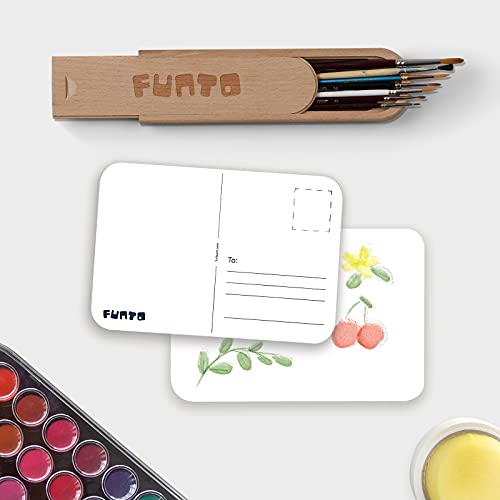 Funto Blank Watercolor Paper Postcards, 50 Cards, 4"x6", 140lb/300gsm, Blank Note Cards for Watercolor Journal, Acid-Free Heavyweight Art Paper for Thank You Notes & Greeting Cards