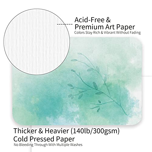 Funto Blank Watercolor Paper Postcards, 50 Cards, 4"x6", 140lb/300gsm, Blank Note Cards for Watercolor Journal, Acid-Free Heavyweight Art Paper for Thank You Notes & Greeting Cards