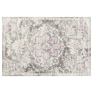 Pajata 5X7 Vintage Moroccan Persia Area Rug - Non-Slip, Non-shed, Stain Resistant, Distressed for Bedroom Kitchen and Living Room(Purple)