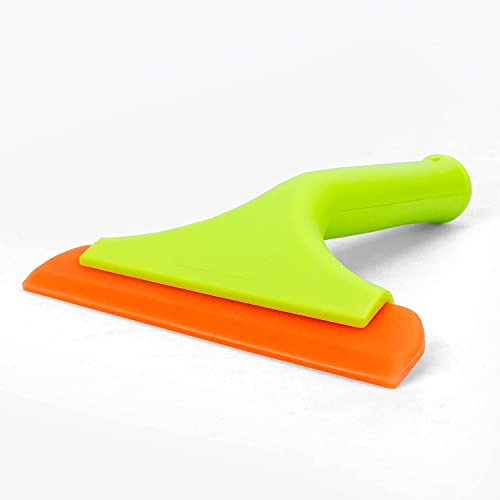 Super Flexible Silicone Squeegee, Auto Water Blade, Water Wiper, Shower Squeegee, 5.9'' Blade and 7.5'' Long Handle, for Car Windshield, Window, Mirror, Glass Door