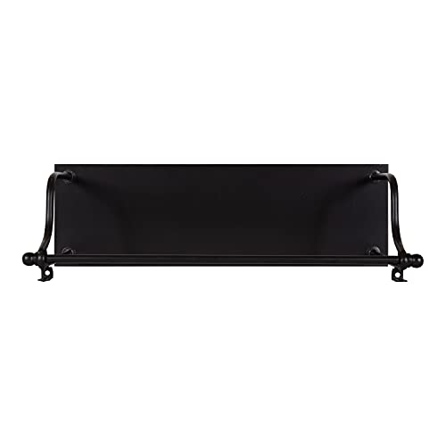 Kate and Laurel Walters Modern 3-Tier Hanging Shelf, 21 x 32, Black, Decorating Wall Mounted Storage Shelf for Wall