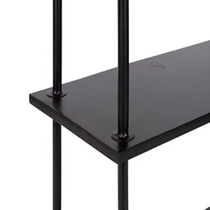 Kate and Laurel Walters Modern 3-Tier Hanging Shelf, 21 x 32, Black, Decorating Wall Mounted Storage Shelf for Wall