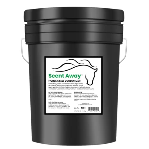 SCENT AWAY Horse Stall Deodorizer Odor Eliminator | 100% Natural Odor Neutralizer | Fragrance Free Smell, Odor & Moisture Absorber | Non-Toxic Active Carbon & Zeolite Odor Control | 25lbs. (11.34kg)