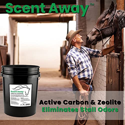 SCENT AWAY Horse Stall Deodorizer Odor Eliminator | 100% Natural Odor Neutralizer | Fragrance Free Smell, Odor & Moisture Absorber | Non-Toxic Active Carbon & Zeolite Odor Control | 25lbs. (11.34kg)