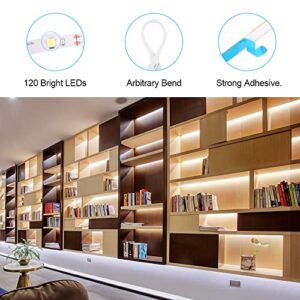 Under Cabinet Lights LED Strip Lighting for Kitchen 13ft Dimmable Under Counter Lighting with Remote Control and Adapter, Timing Warm White Strip Lights for Closet Bookshelf Bedroom - 2400LM, 3000K