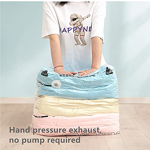 Revolutionary Plastic Space Saver Vacuum Storage Bag for Clothes,No Need Pump Vacuum Seal Bags for Clothing,Reusable Compression Vaccummpacking Bags for Storage,Large,4PCS, 39.3”×31.5”