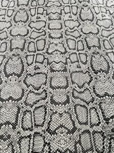 fabrics forever - faux leather anaconda snake skin black white upholstery fabric by the yard - 54’’ wide | black white snake skin vinyl fabric material faux leather sheets for diy, upholstery crafts