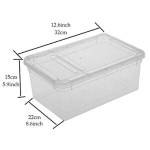 2 PCS Reptile Small Snake Feeding Box Lizard Tarantula Habitat Cage Hatching Container Transparent Portable Plastic Mini Pet Houses for Scorpion Spider Frog