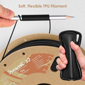 DURAMIC 3D TPU Filament 1.75mm Black, TPU Flexible Filament 95A, Soft TPU 3D Printing Filament, 1kg Spool, Dimensional Accuracy +/- 0.05mm, Black 1 Pack