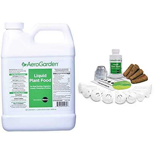 AeroGarden Liquid Nutrients (1 Liter) & Grow Anything Seed Pod Kit, 9