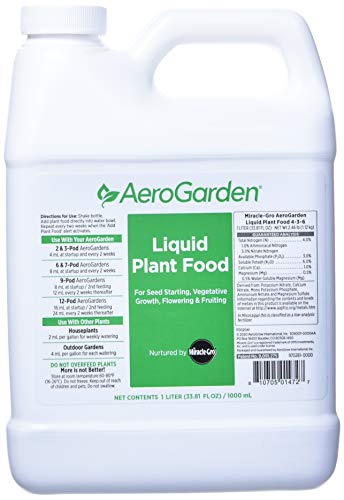 AeroGarden Liquid Nutrients (1 Liter) & Grow Anything Seed Pod Kit, 9