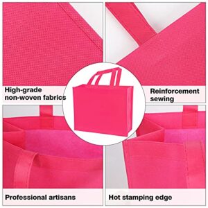 Shindel 12PCS Reusable Shopping Bags, Colorful Canvas Tote Bags, Non-Woven Bag, 13 x 11 inch