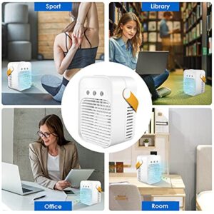 LEPOWERP Personal Air Cooler, AC 200A USB Air Conditioner Fan with 3 Speed, Mini Air Conditioner Desk Fan with Handle for Small RoomOfficeDormBedroom