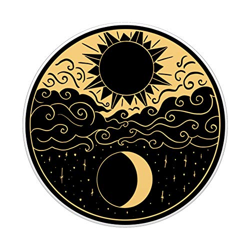 Wicca Astrology Pagan Mystical Celestial Bodies Sun Moon PopSockets PopGrip: Swappable Grip for Phones & Tablets