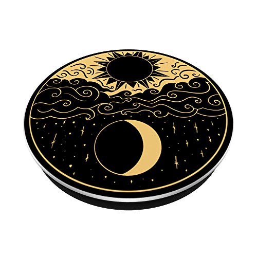 Wicca Astrology Pagan Mystical Celestial Bodies Sun Moon PopSockets PopGrip: Swappable Grip for Phones & Tablets