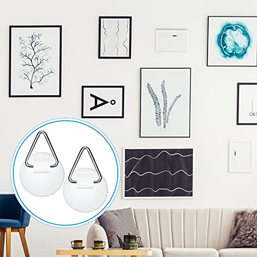 40 Pieces Adhesive Plate Hanger Adhesive Wall Hanger Round Adhesive Hanger Hooks Invisible Adhesive Wall Hangers Self Adhesive Hooks Sticky Wall Hooks for Plate Pictures Wall Art Decor
